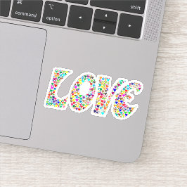 LOVE Retro Personalizado multicolor Pegatina de co