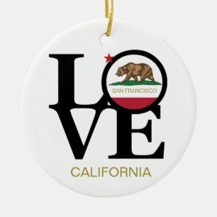 LOVE San Francisco Ornamento de porcelana de Calif
