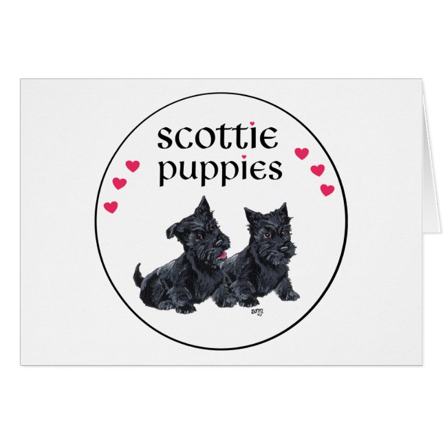 Love Scottie Puppies Valentine (Anverso (Horizontal))