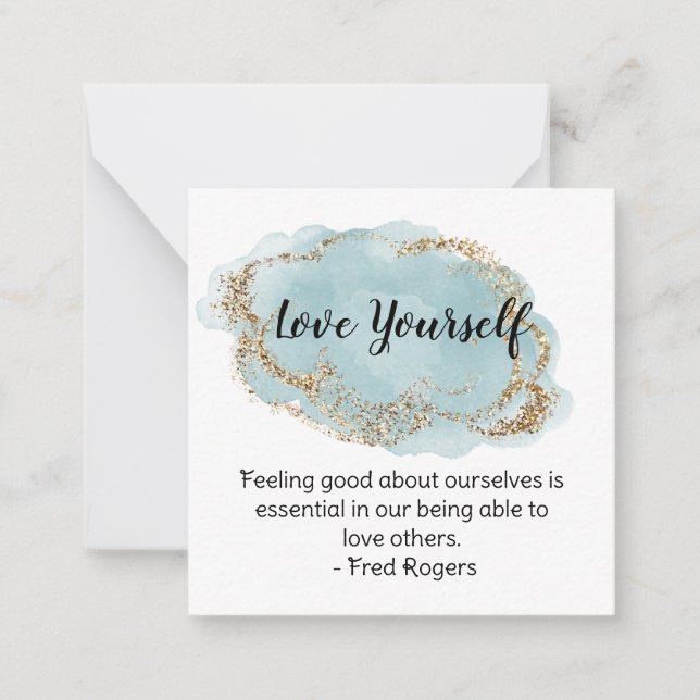 *~ Love Self Fred Rodgers Cita tarjeta de nota AP6 (Anverso)
