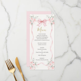 Love Shack Pink floral Menu Card