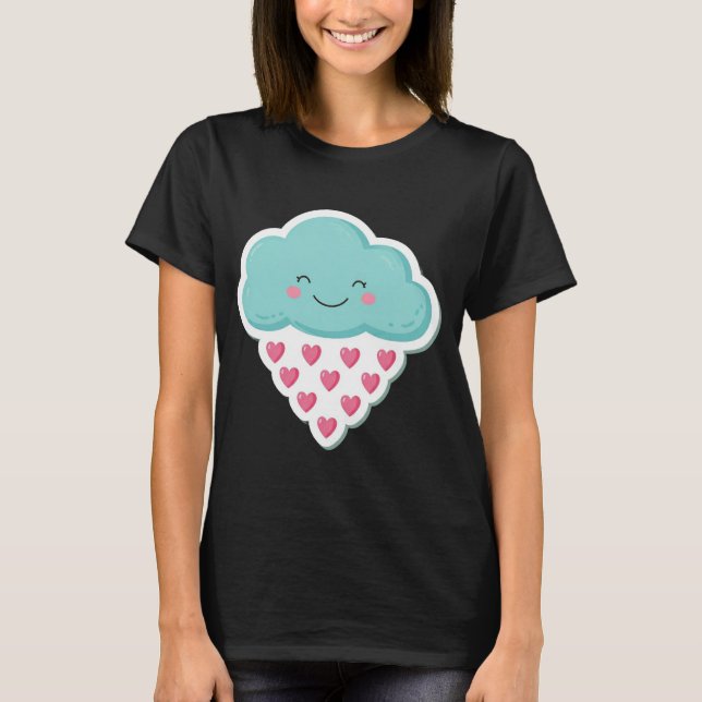 Love Shower: Diseño de camiseta de nube feliz (Anverso)