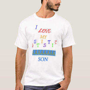 ¡Love~Son autístico del papá! Camiseta del adul