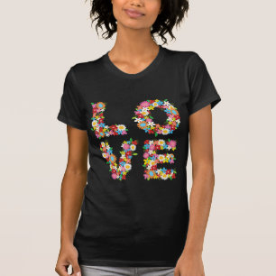 LOVE Spring Flowers Valentine Boda Gift Camiseta