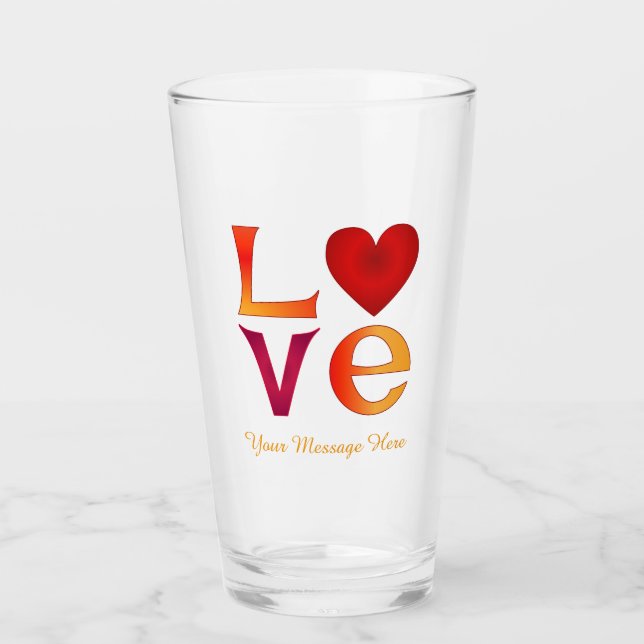 LOVE Square Lettering Ombre rojo y amarillo (Anverso)