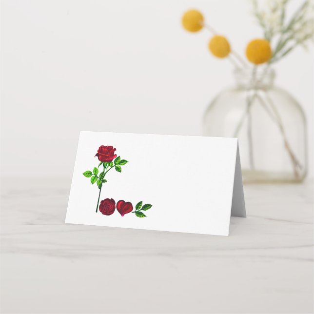 LOVE - Tarjeta de Rosa pintada a mano romántica (Anverso)