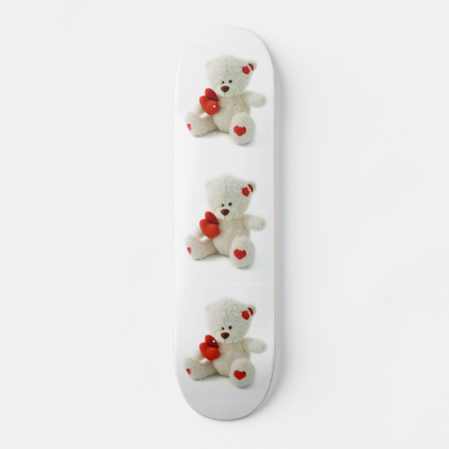 Love Teddy Valentine personalizado skateboard (Anverso)
