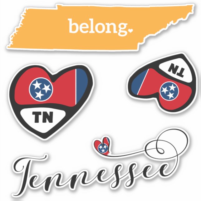 Love Tennessee, 3 diseños, muere de Pegatinas (Anverso)
