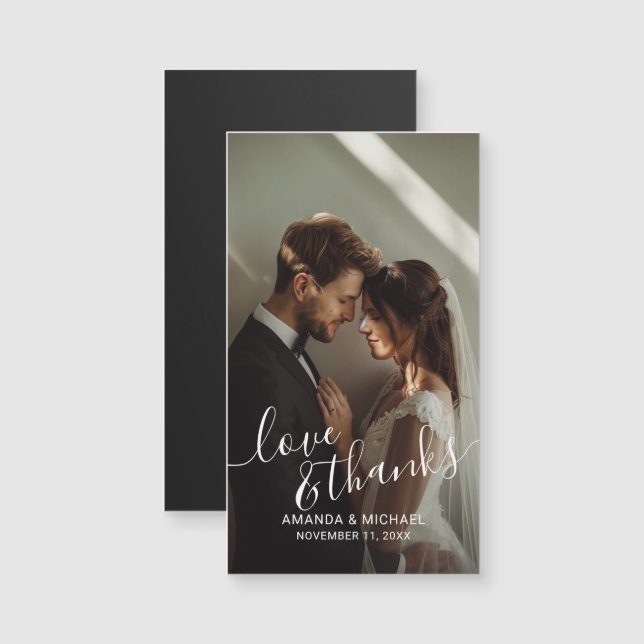 'Love & Thanks' Custom Photo Wedding Favor (Anverso/Reverso)