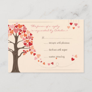 Love Tree Hearts Wedding RSVP