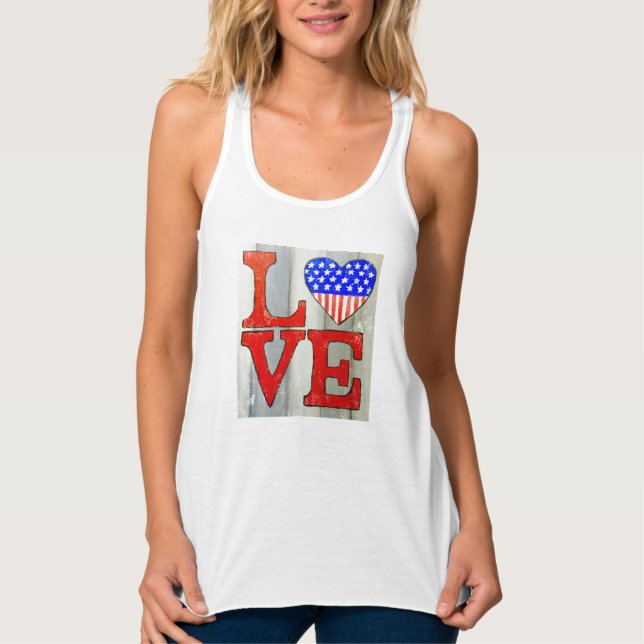 Love U.S.A. Heart tank top (Anverso)
