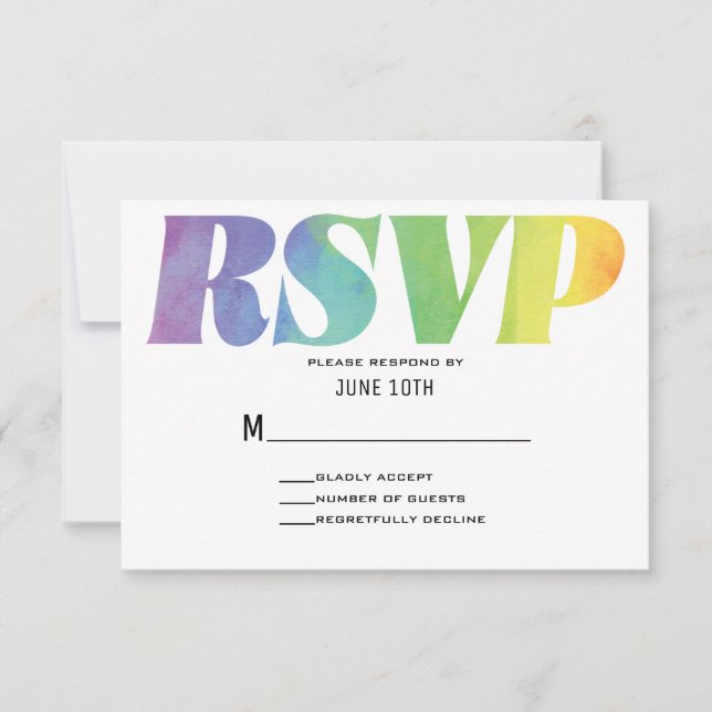 Love Wins Watercolor RSVP (Anverso)