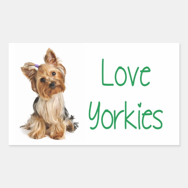 Love Yorkies Yorkshire Terrier Puppy Dog Pegatina (Anverso)