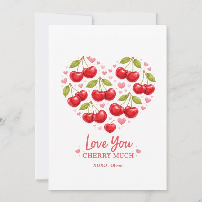 Love You Cherry Much Valentine's Day Card (Anverso)