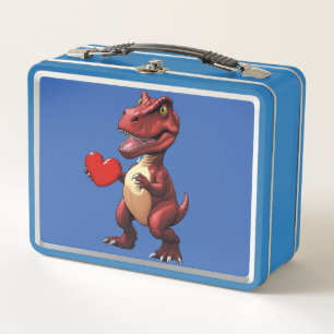 Loveasaurus Dinosaur Metalizado Lunchbox