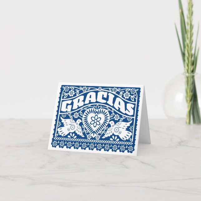 Lovebirds Papel Picado Tarjeta Naval (Anverso)