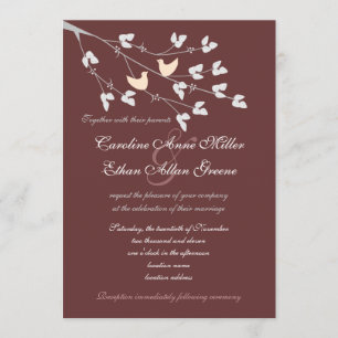 Lovebirds que casan la invitación