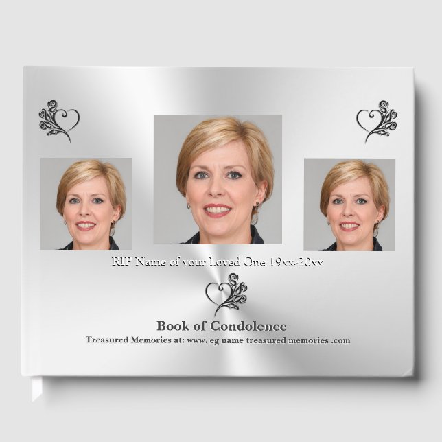 Loved One, Heart and Rosas - Libro de Condolencias (Anverso)