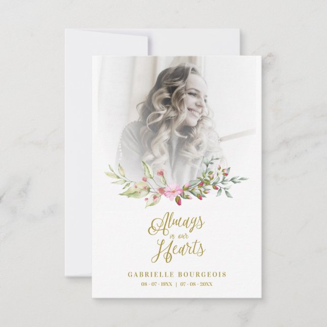 Loved One Woman In Memoriam Funeral Pink Wreath (Anverso)