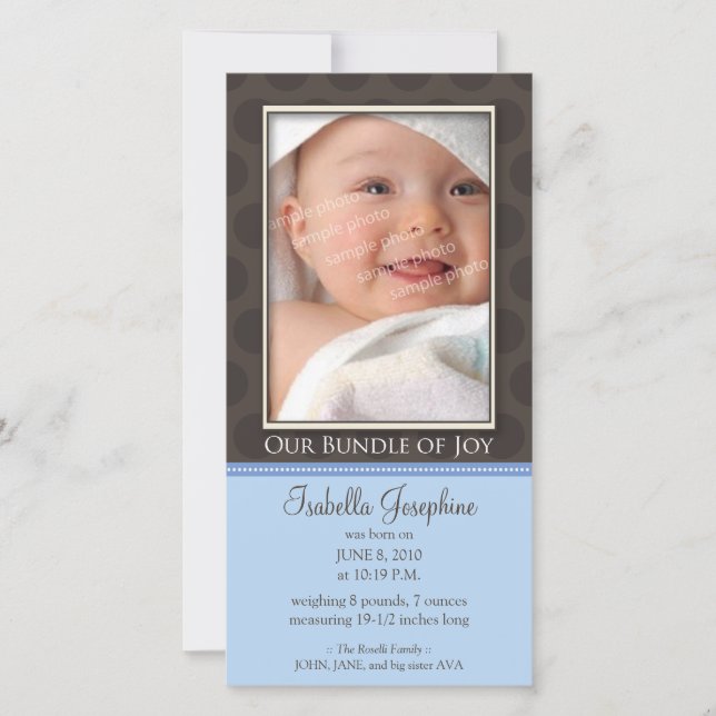 Lovely Bundle of Joy Birth Anuncio :: Thistle (Anverso)