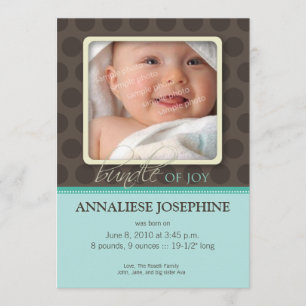 Lovely Bundle of Joy Nace Anuncio :turquesa