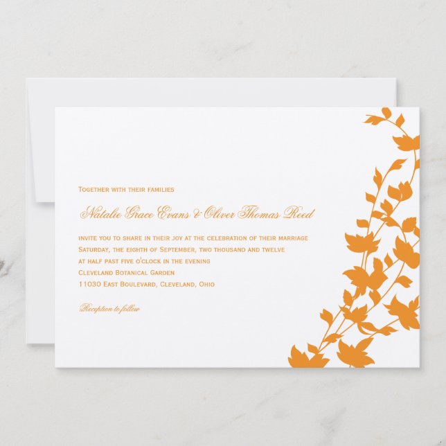 Lovely deja la invitación a la boda - Naranja (Anverso)