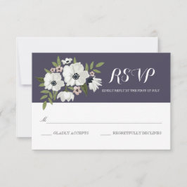 Lovely Floral RSVP Card - púrpura