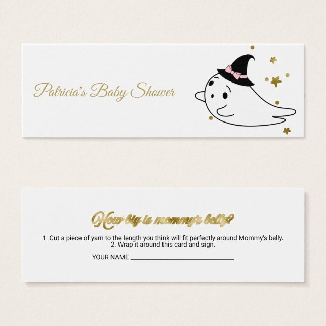 Lovely Halloween Baby Shower Measure Tarjeta Belly (Anverso y reverso)