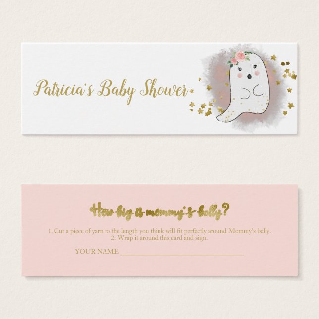 Lovely Halloween Baby Shower Measure Tarjeta Belly (Anverso y reverso)