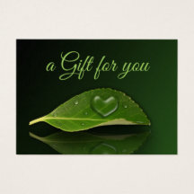 Lovely Heart-Shaped Water Droplet Leaf Gift Card