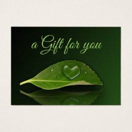 Lovely Heart-Shaped Water Droplet Leaf Gift Card