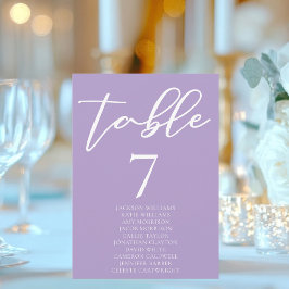 Lovely Lilac Purple Boda Table Card con Nombres