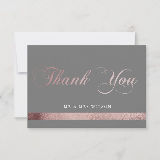 Lovely Modern Script | Tarjeta de agradecimiento c (Anverso)