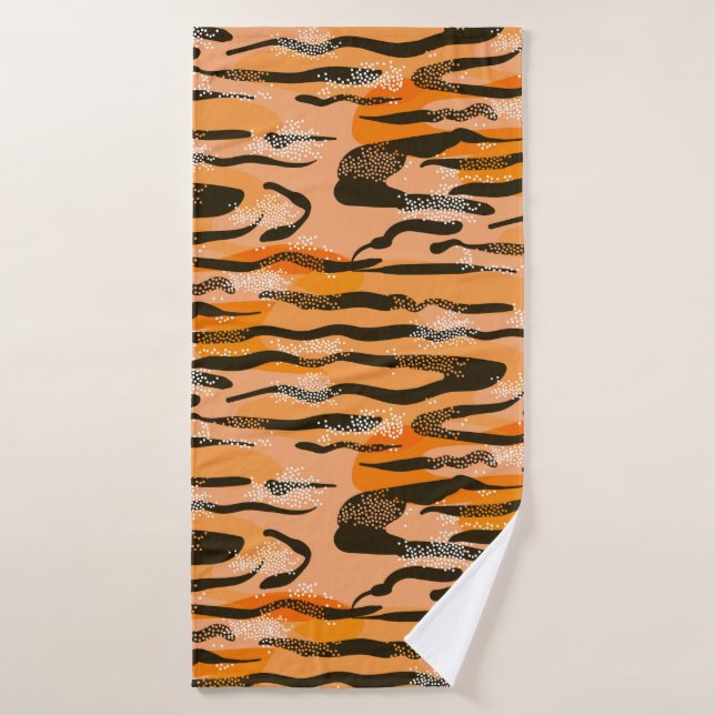 Lovely seamless tiger pattern,peach colour (Toalla de baño)