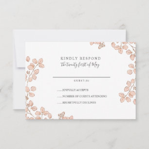 Lovely Tiny hojas rosadas Boda Whimsical RSVP