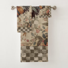 Lovely Vintage Rooster and Flowers Pattern 