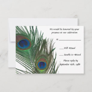 Lovely White Peacock RSVP de Boda
