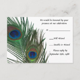 Lovely White Peacock Wedding RSVP