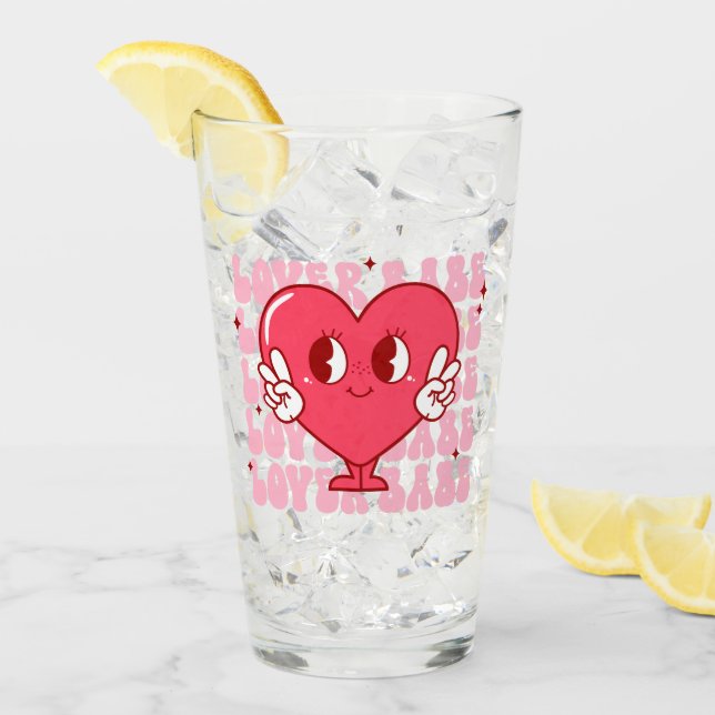 Lover Babe | Corazón sonriente y texto repetido (Anverso (hielo))