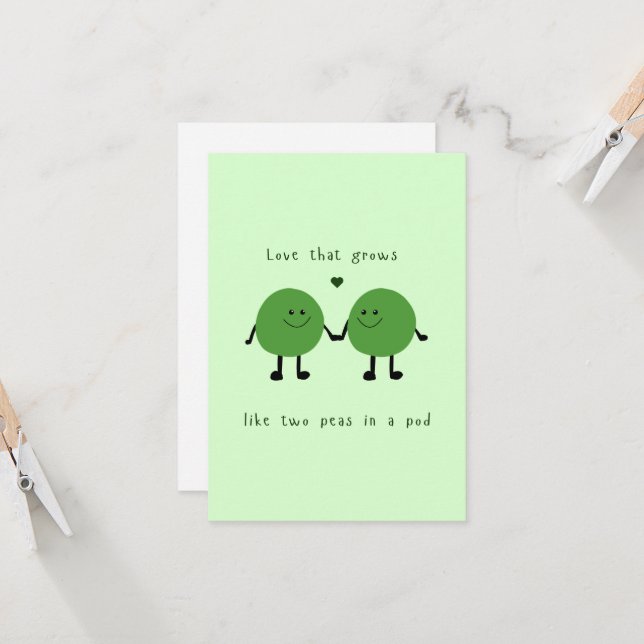 Lover Card Peas - cute two peas in a pod (Anverso/Reverso In Situ)