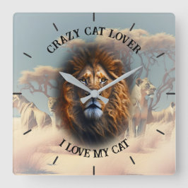"LOVER DE GATO LOBAL" Reloj de pared personalizado