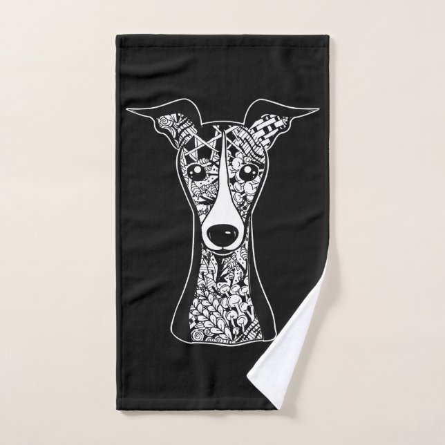 Lover de Whippet| Arte gráfico italiano Greyhound  (Toalla de mano)