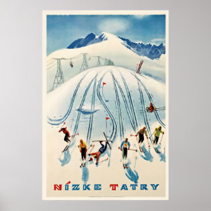 Low Tatras Nizke Tatry Eslovaquia Póster Vintage d