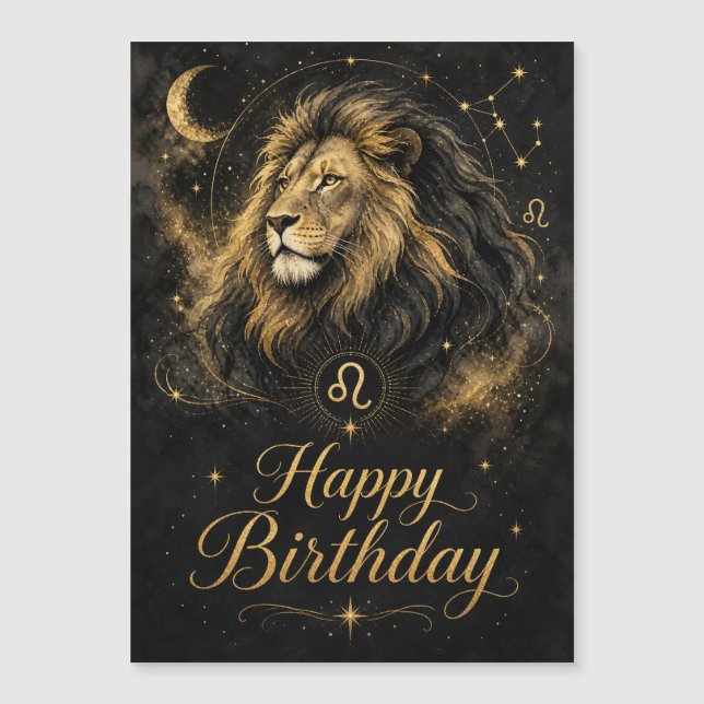 Löwe Happy Birthday Sternzeichen Design (Anverso)