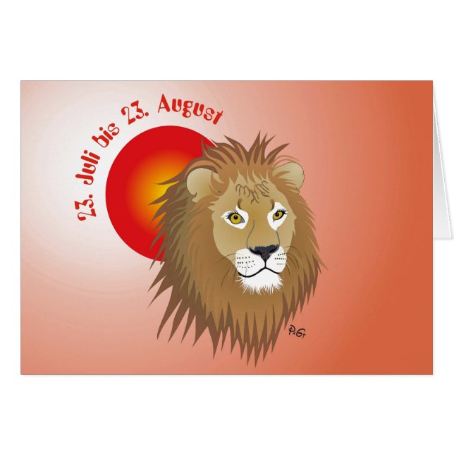 Löwe - Sternzeichen Karte (Anverso (Horizontal))
