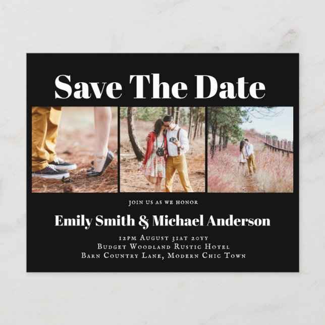 Lowest Price Budget Save Date Photo Collage Flyer (Frente)