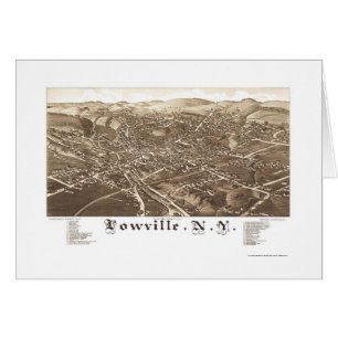 Lowville, mapa panorámico de NY - 1885