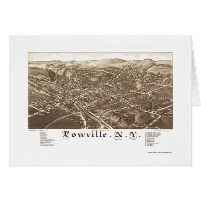 Lowville, mapa panorámico de NY - 1885 (Anverso (Horizontal))