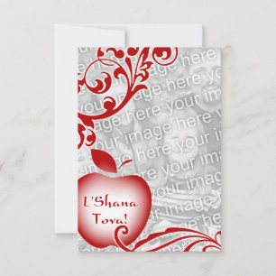 L'Shana Tova : tarjeta de foto con manzanas florid