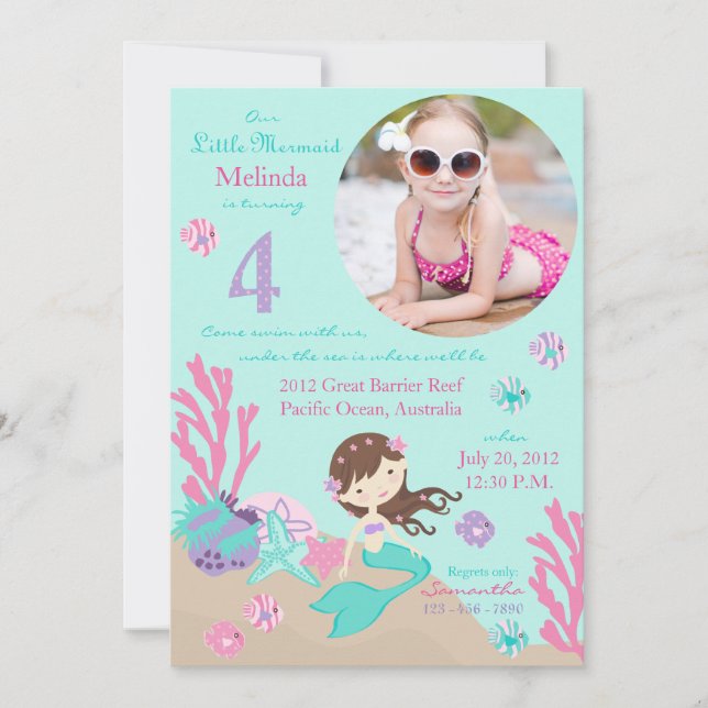 Lt. Cuarta invitación del cumpleaños de la sirena (Anverso)